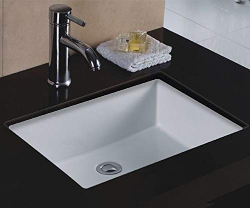 Wells Sinkware Lavabo rectangulaire en céramique vitreuse à encastrer Blanc 20 x 16 x 6 cm
