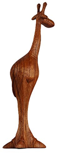 ART-CRAFT Holz Giraffe Holzschnitzerei Holzfigur Natur Miniatur H:30cm