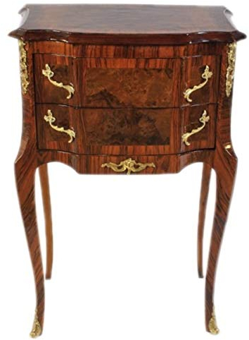 Casa Padrino Barock Kommode Mahagoni/Gold mit 2 Schubladen - Nachtschrank Antik Stil