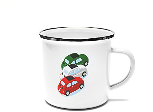 Fiat 500 fice22 Mug emailliert, Emaille, Weiß