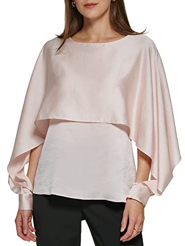 DKNY Damen Cape Top, Champagner, Mittel