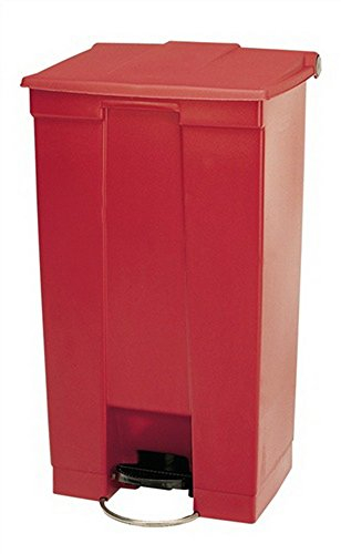Pedal Bin 87l Red with Wheels l.500xb 410XH 825 mm
