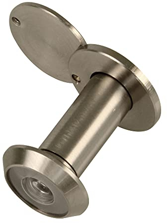 Amig - Mirilla de Seguridad Superangular para Puertas - Protección para Hogares y Personas Mayores - Fácil Instalación - Resistente a Arañazos, Cromo Mate, Ø14 mm, Grosor 35-60 mm