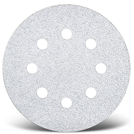 MENZER White Schleifscheiben 115 mm, 8-Loch (50 Stk.) K180 | f. Exzenterschleifer, Normalkorund, Klettbefestigung