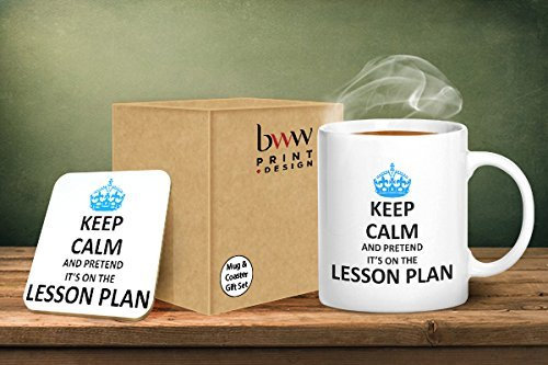 BWW Print - Keep Calm and Pretend It's On The Lesson Plan - Mug & Coaster Gift Set