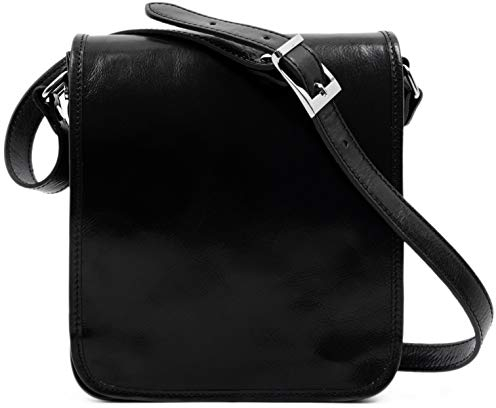 Time Resistance Schultertasche aus Leder Herren - Messenger Bags - Umhängetasche Herren - Elegante Ledertasche - Herren Tasche