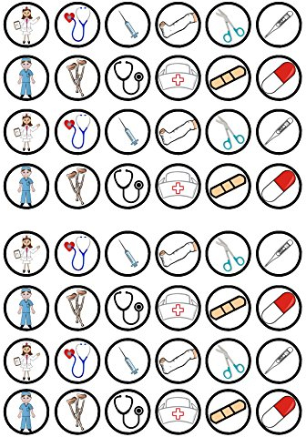 48 Nurse Edible Cupcake Toppers, Hospital Cake Decorations, Doctor Graduation Decorations, Nurse Graduation Decorations, Congratulations Cake Topper, Nurse Party Decorations, Nursing School Graduation