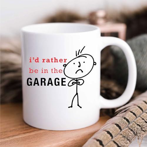 60 Second Makeover Limited Mens I'd Rather Be in The Garage Mug Valentines Birthday Husband Boyfriend Grandpa Fathers Day Gift Christmas Novelty Hu