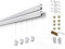 STAS Cliprail Pro Picture Hanging System Set - Covers 29.53 ft of Wall Space - Heavy Duty Picture Rail & Art Hanging Gallery Kit Without Nails - Home or Museum (Matte Silver Rails, 12 Hooks & Cords)