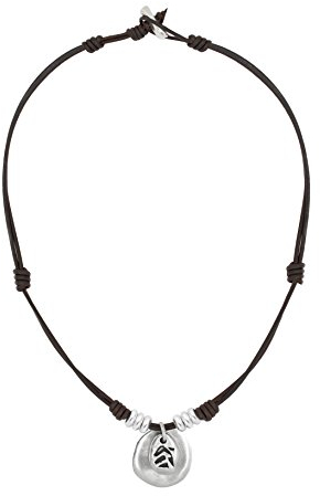 Beau Soleil Jewelry Lederkette Damen Collier mit Münzen Anhänger Tribal Coin (Braun)