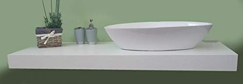 Mabel srl Mensola Sospesa per Lavabo Design moderno L 100 cm, compra dal produttore! (Bianco Luna)