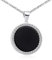 MATERIA Runder Anhänger schwarz - Kettenanhänger Silber 925 Damen mit Onyx Schmuck in Box KA-456-Onyx_K97-70