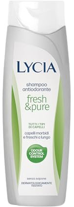 Lycia, Fresh&Pure Shampoo Antiodore Capelli, con Odour Control System per Eliminare e Prevenire i Cattivi Odori, Formula per Capelli più Morbidi e Freschi, Senza Sapone, 300 ml