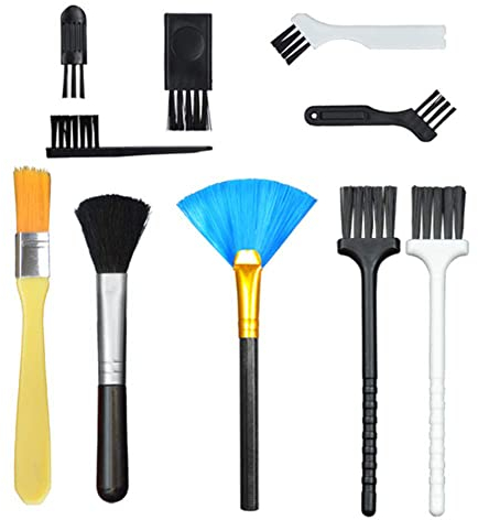 HO2NLE 10pcs 10 en 1 Brosse Nettoyage PC Kit de Nettoyage pc Brosse Antistatique en Nylon pour Clavier Ordinateurs USB Téléphones Smartphones