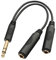 tisino Cavo splitter jack da 6,35 mm, TRS stereo maschio da 6,35 mm a doppio jack stereo TRS femmina da 6,35 mm, cavo splitter da 20 cm