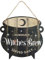 Panneau à suspendre en MDF « Witches Brew » noir fantaisiste – 25 cm x 25 cm (1 pièce) – Décoration d'Halloween ludique et adorable accessoire de cuisine