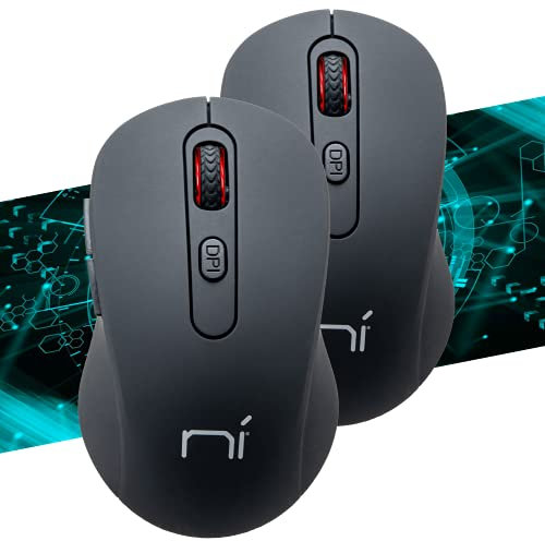 NONSOLOINFORMATICA 【Confezione da 2】 NI - Mouse senza fili ergonomico wireless, silenzioso con materiali di qualità e batteria di lunga durata (2Pack)