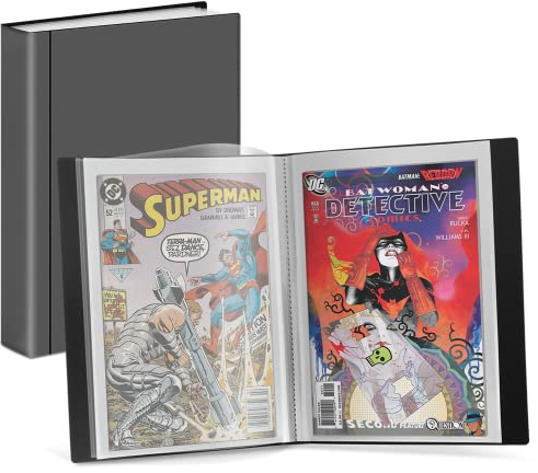Dunwell Comic Storage Album - Silver Age, Regular Comics, Binder with 6 Sleeves, Clear View Cover, Acid-Free, Gift for Collectors