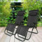 Zero Gravity Chair Set of 2 Heavy Duty Textoline Outdoor & Garden Sunloungers Reclining & Folding Chair with Cup Holder and Headrest Pillow