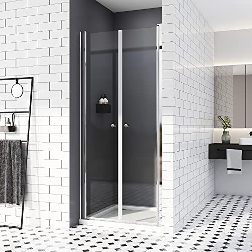 Duschtür 100cm,Nische Verstellbereich von 99-101cm Duschabtrennung duschwand duschkabine 6mm ESG Sicherheitsglas Höhe 185cm