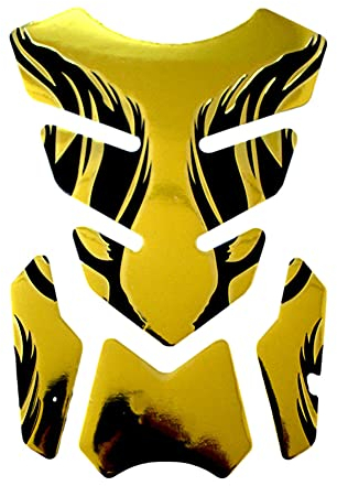Motorrad Kraftstofftank Aufkleber,MoreChioce PVC Weich Kleber Kraftstofftank Schutzaufkleber Anti-Kratzer Tankpad Fischgräten Aufkleber Beschützer Abziehbild Motorrad Styling Zubehör,Gold