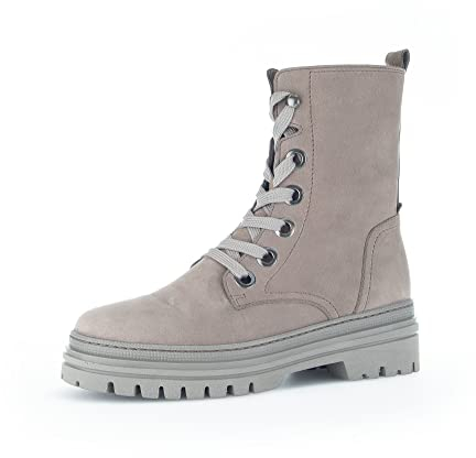 Gabor Damen Combat Boots, Frauen Stiefeletten,Wechselfußbett,Best Fitting,Lammfell,gefüttert,Stiefel,Bootee,Booties,Fango (fumo),40.5 EU / 7 UK
