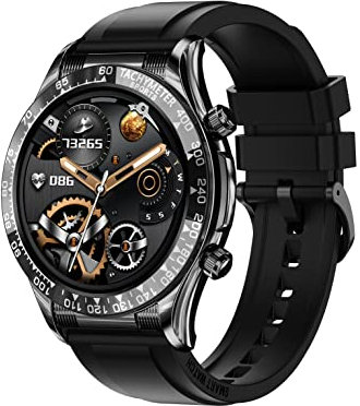 Smartwatch für Herren, voller Touchscreen, Bluetooth-Zifferblatt (Telefonieren/Annehmen), wasserdicht, Fitness-Uhr, Herzfrequenz, Blutdruck, Blutsauerstoff, Kalorienschritte, für Android iOS