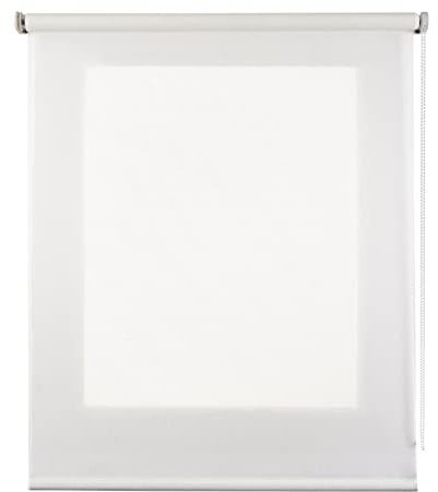 Tenda a rullo traslucida Deco, Tenda a rullo decorativa Deco con aspetto tessile, moderna tenda trasparente, ideale per finestre e porte, fino a 200 cm di larghezza! | Deco Bianco, 160 cm x 180 cm