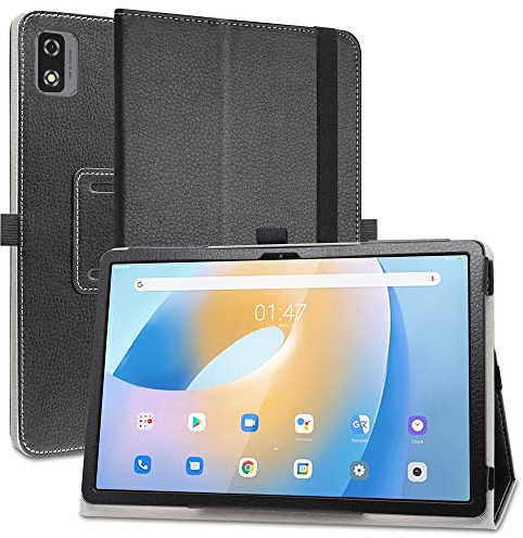 MAMA MOUTH Compatible con Blackview Tab 12 Funda,Soporte Cuero con Slim PU Funda Caso Case para 10 Blackview Tab 12 / Blackview Tab 12 Pro Tableta,Negro