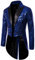 Dubute Smokingjacke Herren Schwalbenschwanz Glänzende Pailletten Blazer Anzug Jacke Slim Fit Party Magic Show Frack Cosplay Kleid Blazer Mäntel, dunkelblau, 36