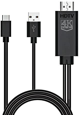 USB Type C to HDMI Cable Adapter for TV/Projector/Monitor MHL 4K@60Hz Video Audio Output Digital Converter HDTV Mirroring Charging Cable Compatible with Android, Samsung, MacBook, iPad, Thunderbolt 3
