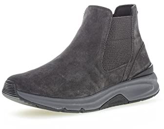 Gabor Damen Chelsea Boots, Frauen Stiefeletten,Wechselfußbett,Schlupfstiefel,flach,Stiefel,Bootee,Booties,Dark-Grey (Micro),37 EU / 4 UK