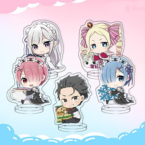 Sonsoke Re: Zero Starting Life in Another World Anime Figur 5 Stück Stand Game Figur Acryl Peripherie Ornamente Collections Cosplay (Stil 3)