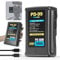 Uwayor V Mount-Akku PD-99 Schnellladung Batterie 6700 mAh Mit Ladekit 99Wh USB-C Schnellladung Kompatibel Mit Video Kamera Camcorder Bmpcc 6K Pro/EOS R5C/Fx3 LED -Videolicht (1PCS)