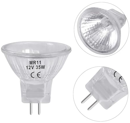 LedWekei Bombillas halógenas Gu4, bombilla halógena mr11 12v 35w, bombillas de luz blanca cálida regulables 2700K (paquete de 6)