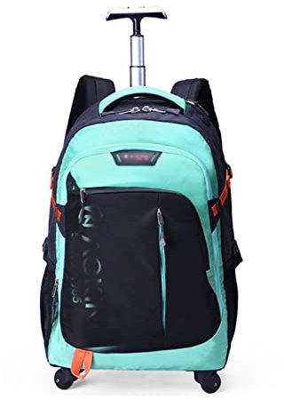 DLUXCA Mochila con Ruedas for Estudiantes, Mochila Escolar con Ruedas for la Universidad, Mochila de Viaje de Negocios, Mochila con Ruedas, Bolsa for Ordenador (Color : Light Green, Size : 20in)
