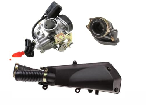 Vergaser Ansaugstutzen Luftfilter Set passend für ATU/Explorer, Baotian BT49QT, Benzhou YY50QT, Rex RS 400 450 460 500 GY6 4-Takt Roller – Ersatzteile Set