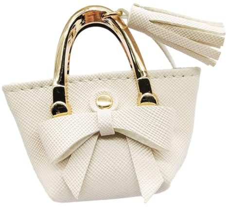 Baoblaze Miniatur Handtasche Puppe 1:6, Miniatur Einkaufstasche Langlebig, Puppenhaus Einkaufstasche, Modernes Puppenhaus Damen Handtasche für 12-Zoll-Actionfiguren, BJD, DIY-Geschenk, Weiß