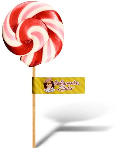 Original Meister Karamellus Erdbeer Lolli (3x50g) - 100% Handarbeit aus deutscher Manufaktur/Riesen Lolli, Lollipop mit Natürlichen Zutaten - Lutscher als Süßigkeit für Kinder & Erwachsene