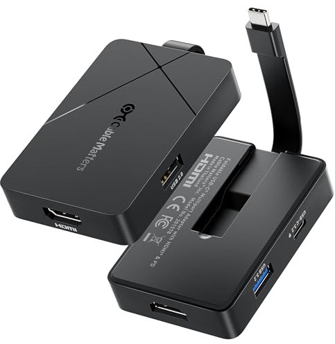 Cable Matters 4-in-1 USB-C Hub: HDMI 4K@60Hz, 100W Charging, 10Gbps USB, Compatible with Surface Pro, Laptop, Book with USB-C/Thunderbolt 4