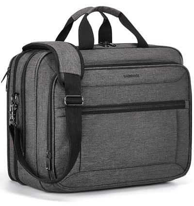 bagsmart Laptop Bag, 17.3 Inch Briefcase for Men Women Large Laptop Case Expandable Computer Bag School Work Office Travel Business (Black)