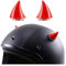CGEAMDY 2 Stück Motorradhelm Hörner, Gummi Motorradhelm Hörner Dekoration, Rot