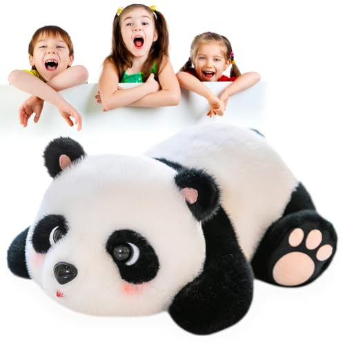 KNBMCAV Panda Kuscheltier Panda Plüschtier Bär Stofftier Plüsch Lügender Panda Baby Plüschfigur Weiche Panda Geschenk für Geburtstage, 25cm