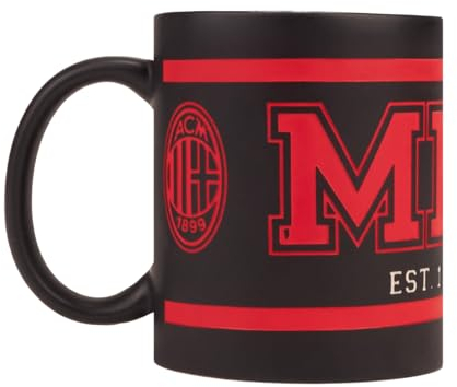 AC Milan Tazza in Ceramica, Prodotto ufficiale, 0,3L, Nero/Rosso (College)