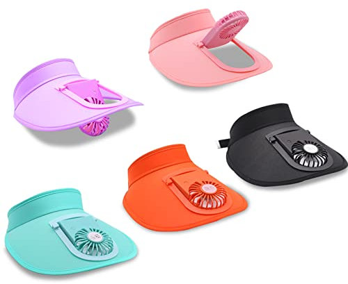 Sonnenblenden Hüte mit Ventilator, Sommerzeit Sonnenschutz-Hut with USB-Aufladung, 3 Geschwindigkeiten, Einstellbare elastische Schnalle für Frauen Männer Tägliche Freizeit,Reisen im Freien (Blau)