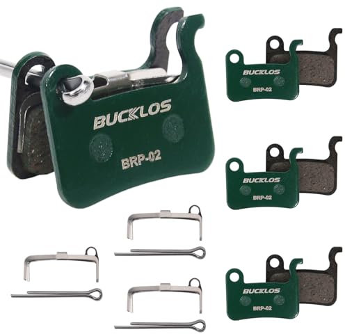 BUCKLOS 4 Pair Ceramic Bike Disc Brake Pads Bicycle Disc Brake Pads Compatible with Shimano Deore XT XTR LX SLX Hone Alfine Saint Disc Brake for Mountain Bike/Electric Bike/Road/Scooter