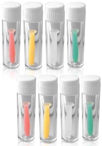 Thoquene 8 Stück kontaktlinsen Einsetzhilfe, Einfacher Silikon Kontaktlinsen Sauger mit Flasche Set