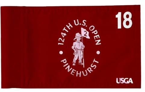 2BUT 2024 US Open Pinehurst Golf Pin Flag Practic Putting Green Golf Flag For Backyard Garden Double-Sewn 600D Nylon Miniature Pin Flag Regulation Tube Flag(Red 20x13)