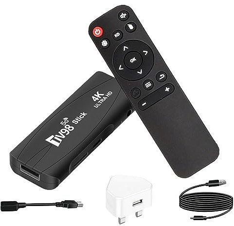 Lorrgasw TV STICK TV98 1G+8G Android 12.1 2.4G 5G WiFi Android Smart TV BOX 4K 60Fps Set Top Box (enchufe del Reino Unido)