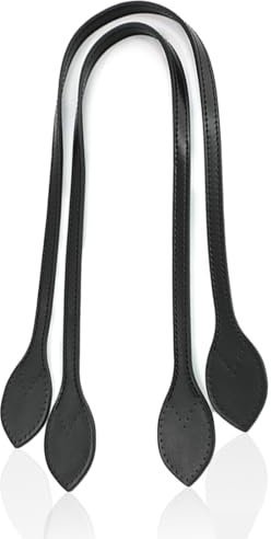 IBXWMNG 2 Stück PU-Leder Taschengriffe, Ersatzriemen für Handtaschen und Schultertaschen in Schwarz - Ideales DIY Handyzubehör für individuelle Taschen